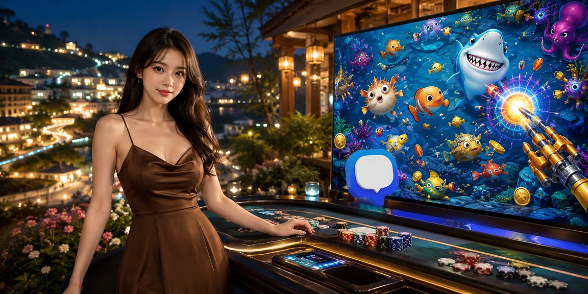 Người dùng tại Đà Lạt chơi game bắn cá và theo dõi khuyến mãi trên điện thoại trong quán cà phê