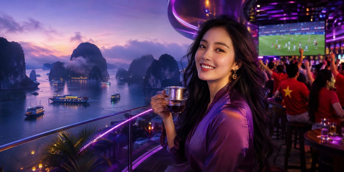 Người chơi tại Hạ Long theo dõi kèo cá cược và thể thao trực tuyến bên cửa sổ nhìn ra vịnh