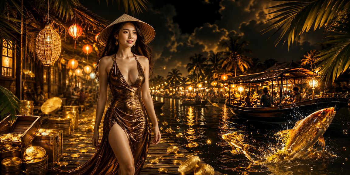 Trò chơi bắn cá vùng Mekong với nón lá truyền thống