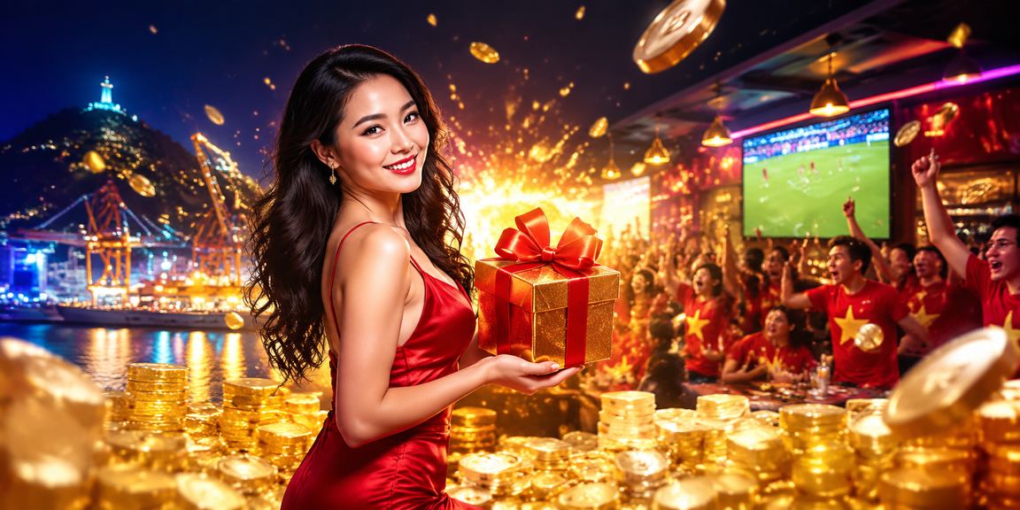 Bảng hiệu neon thưởng VIP và khuyến mãi cá cược cao cấp tại Vũng Tàu ban đêm
